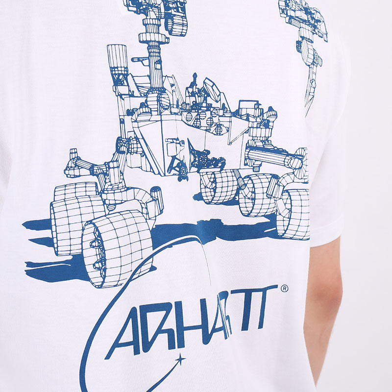 Мужская футболка Carhartt WIP S/S Orbit T-Shirt (I029928-white/blue)  - цена, описание, фото 5